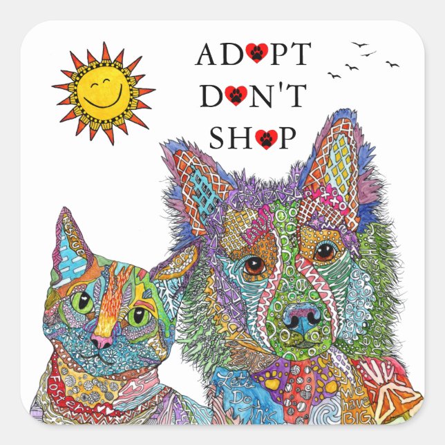 Animal Rescue Adopt Don't Shop Stickers (Front)