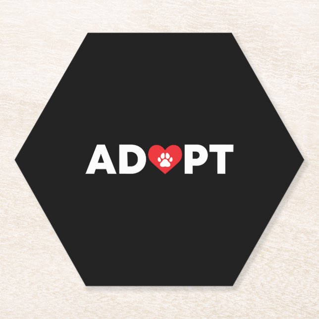Animal Rescue Adoption Paper Coaster (Front)