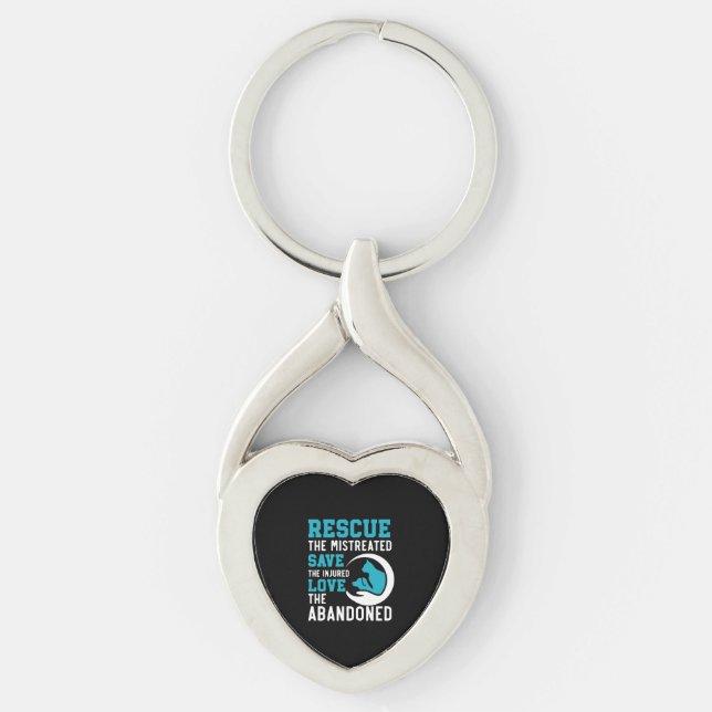 Animal Rescue Animal Rights Animal Adoption Key Ring (Front)