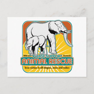 Animal Rescue Elephants Postcard