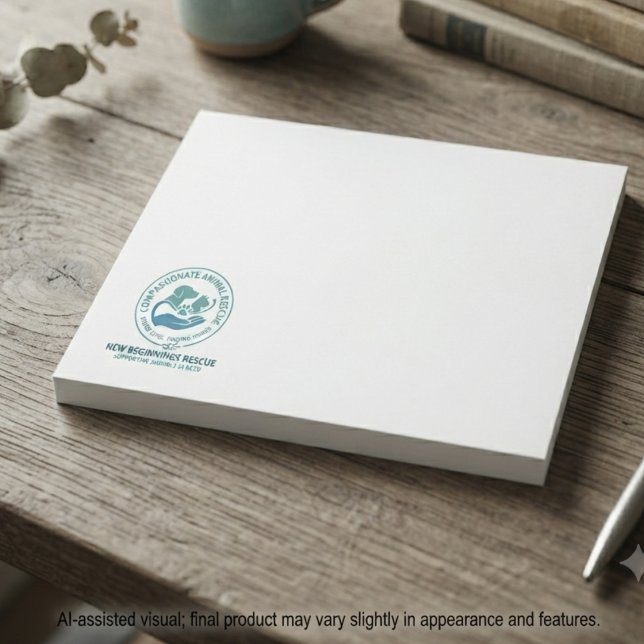 Animal Rescue Fundraiser Heartfelt Tribute Post-it Notes (Heartfelt animal rescue logo design perfect for volunteers and donor appreciation events.)