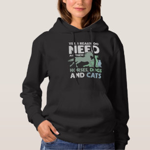 Animal Rescue Horse Cat and Dog Pet Lover Hoodie