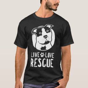 Animal Rescue Live Love Rescue Pitbull Dog Vintage T-Shirt