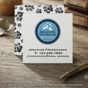 Animal Rescue Society Add Your Own Logo  Square Business Card