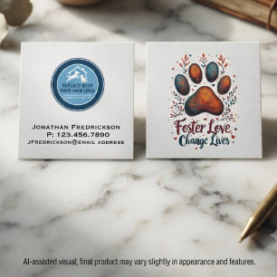 Animal Rescue Society Add Your Own Logo  Square Business Card