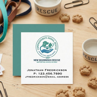 Animal Rescue Society Add Your Own Logo  Square Business Card