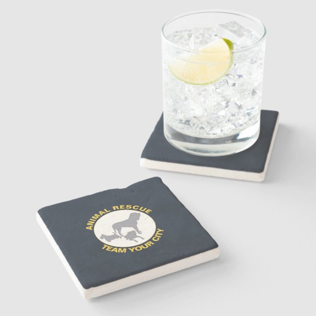 Animal Rescue Stone Coaster (Side)
