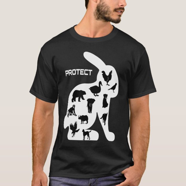 Animal rights cool present duck elephant T-Shirt (Front)