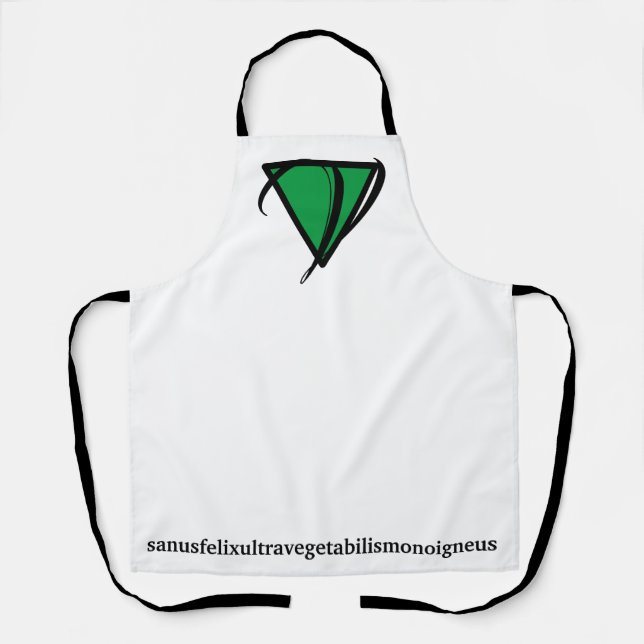 Animal Rights Green Vegan Icon "Latin Word" Apron (Front)