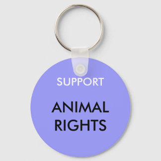 Animal Rights Keychain, Blue Key Ring