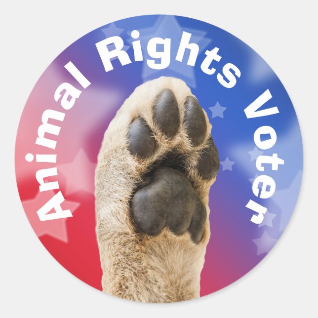 Animal Rights Voter Classic Round Sticker (Front)
