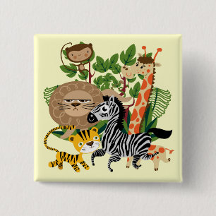 Animal Safari 15 Cm Square Badge