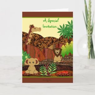 Animal Safari Baby Shower Invitation