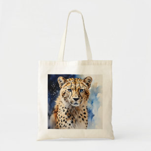 Animal Safari Cheetah Watercolor Tote Bag