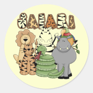 Animal Safari Classic Round Sticker
