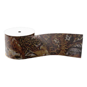 ANIMAL SAFARI JUNGLE GROSGRAIN RIBBON