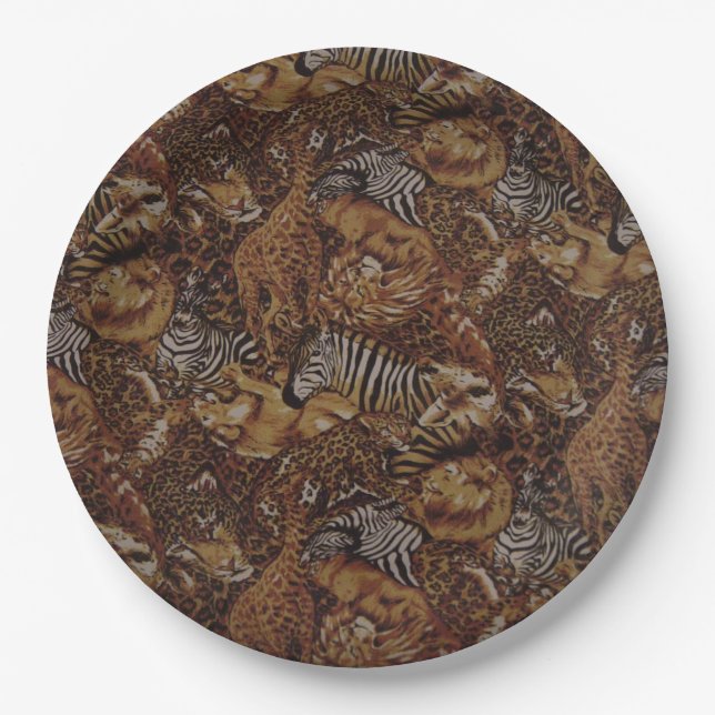 ANIMAL SAFARI JUNGLE PAPER PLATE (Front)