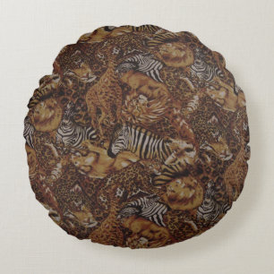 ANIMAL SAFARI JUNGLE ROUND CUSHION