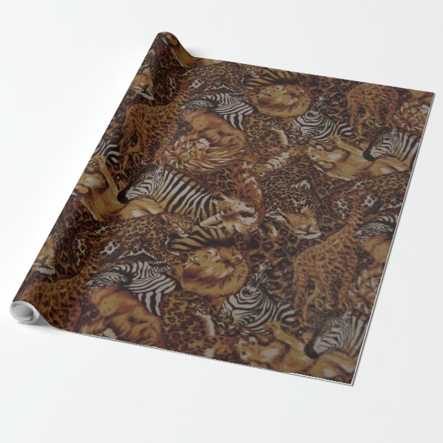 ANIMAL SAFARI JUNGLE WRAPPING PAPER (Unrolled)