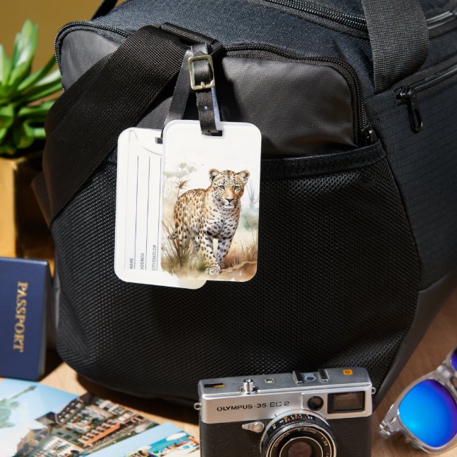 Animal Safari Leopard Luggage Tag (Front & Back)