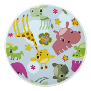 animal safari pattern ceramic knob
