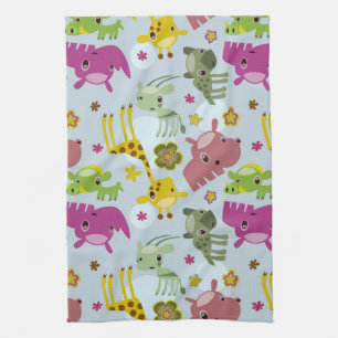 animal safari pattern tea towel