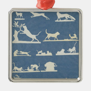 Animal Scenes and Playing Cats Metal Tree Decoration