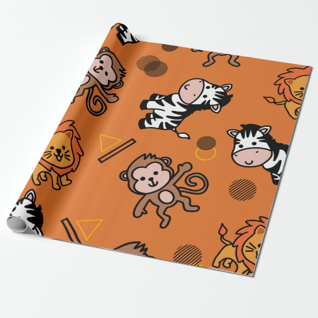 Animal Seamless Pattern Wild Animal design paper (Unrolled)