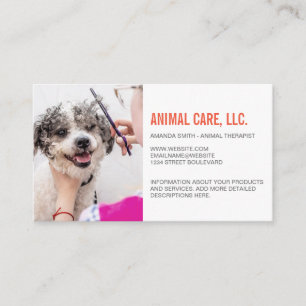 Animal Services   Dog getting Haircut Business Card