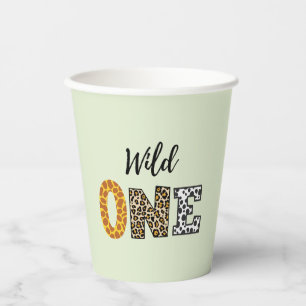 Animal Shape calligraphy wild one Paper Cups