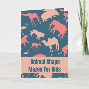 Animal Shape Mazes For Kids Folded Card