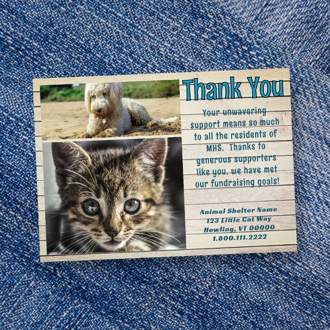 Animal Shelter Photo Template Thank You Cards (Creator Uploaded)