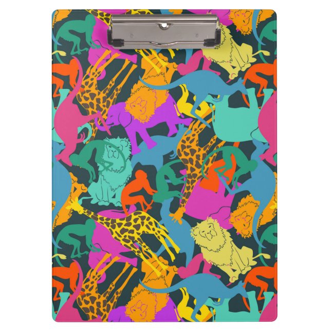 Animal Silhouettes Pattern Clipboard (Front)