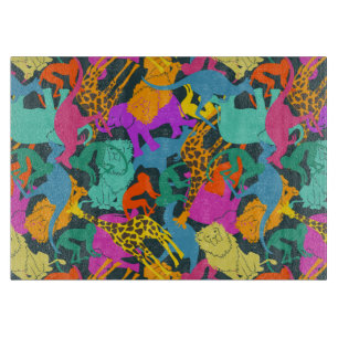 Animal Silhouettes Pattern Cutting Board