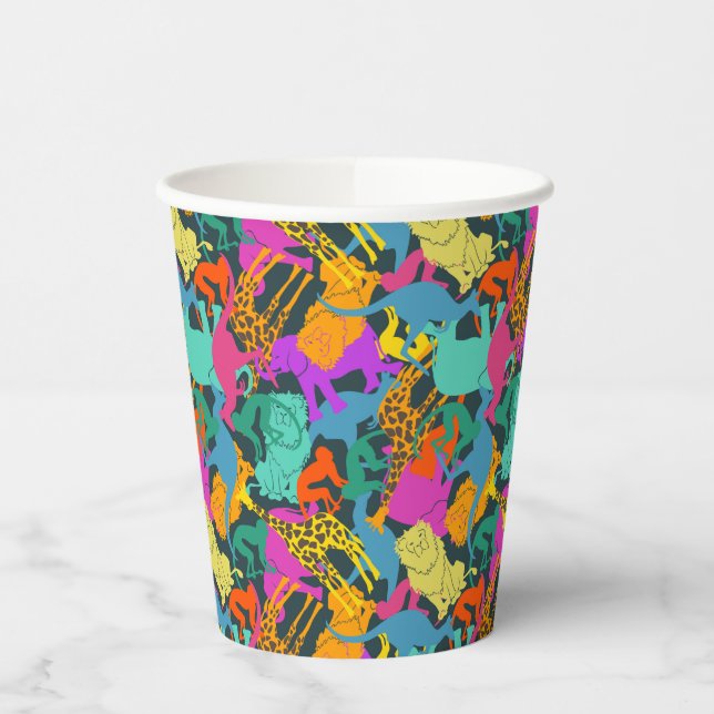 Animal Silhouettes Pattern Paper Cups (Left)