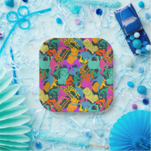 Animal Silhouettes Pattern Paper Plate