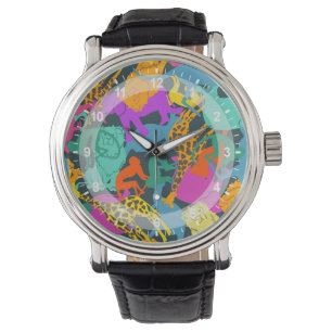 Animal Silhouettes Pattern Watch