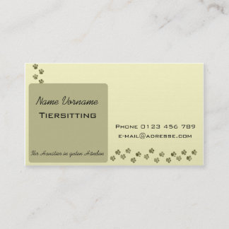 animal sitting business card