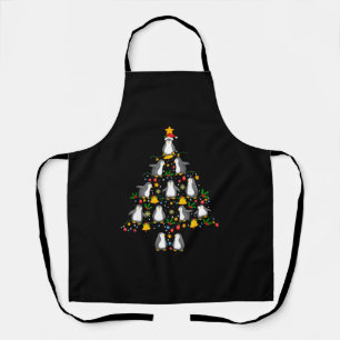 Animal Sitting in snow with Lights Christmas Santa Apron