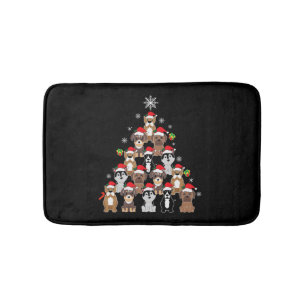 Animal Sitting in snow with Lights Christmas Santa Bath Mat