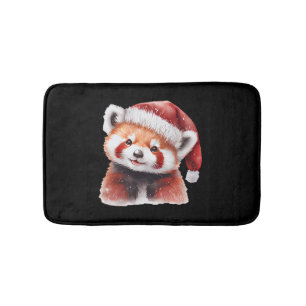 Animal Sitting in snow with Lights Christmas Santa Bath Mat
