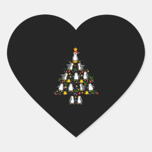 Animal Sitting in snow with Lights Christmas Santa Heart Sticker