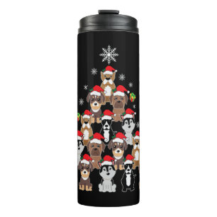 Animal Sitting in snow with Lights Christmas Santa Thermal Tumbler