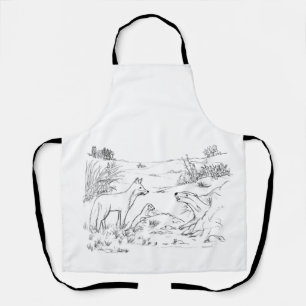 animal sketch apron