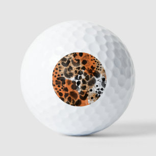 Animal skin: creative leopard pattern. golf balls