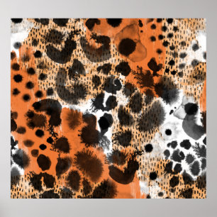 Animal skin: creative leopard pattern. poster