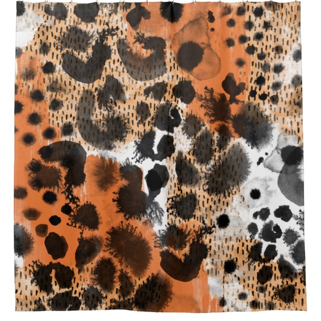 Animal skin: creative leopard pattern. shower curtain (Front)
