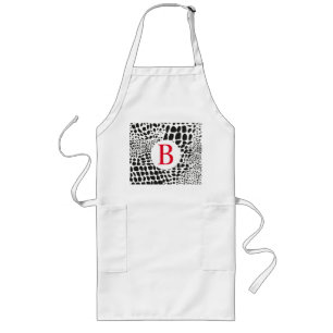 Animal Skin in Black & White Long Apron