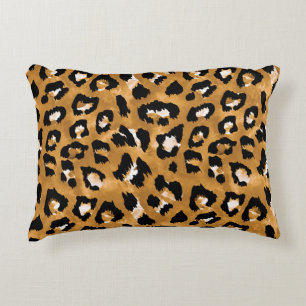Animal skin leopard: watercolor pattern. decorative cushion