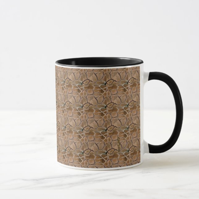 Animal Skin Pattern Brown Neutral Colours Mug (Right)